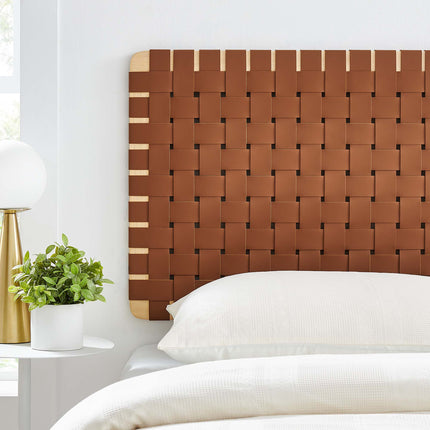 Modway MOD-7120 Sparta Weave Wall-Mount Vegan Leather Twin Headboard - Plaza Home Decor