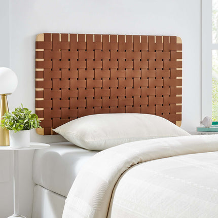 Modway MOD-7120 Sparta Weave Wall-Mount Vegan Leather Twin Headboard - Plaza Home Decor