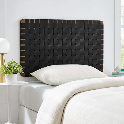 Modway MOD-7120 Sparta Weave Wall-Mount Vegan Leather Twin Headboard - Plaza Home Decor