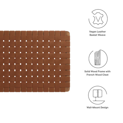 Modway MOD-7120 Sparta Weave Wall-Mount Vegan Leather Twin Headboard - Plaza Home Decor