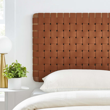 Modway MOD-7120 Sparta Weave Wall-Mount Vegan Leather Twin Headboard - Plaza Home Decor