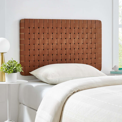Modway MOD-7120 Sparta Weave Wall-Mount Vegan Leather Twin Headboard - Plaza Home Decor