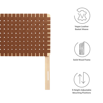 Modway MOD-7121 Sparta Weave Vegan Leather Twin Headboard - Plaza Home Decor