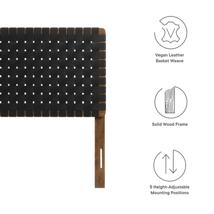 Modway MOD-7121 Sparta Weave Vegan Leather Twin Headboard - Plaza Home Decor