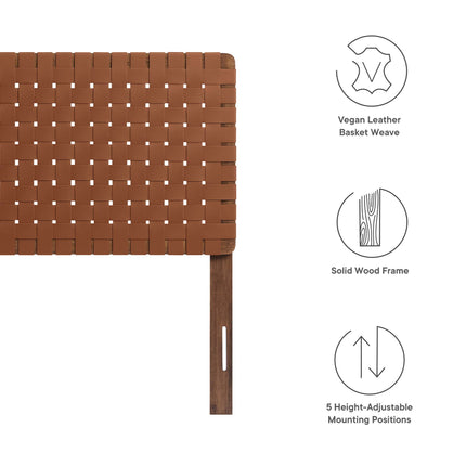 Modway MOD-7121 Sparta Weave Vegan Leather Twin Headboard - Plaza Home Decor