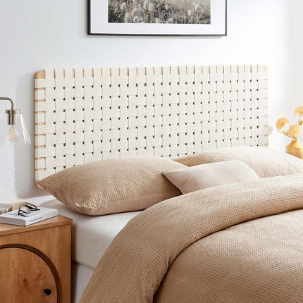 Modway MOD-7124 Sparta Weave Wall-Mount Vegan Leather Queen Headboard - Plaza Home Decor