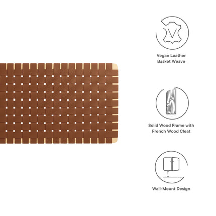 Modway MOD-7124 Sparta Weave Wall-Mount Vegan Leather Queen Headboard - Plaza Home Decor