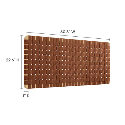 Modway MOD-7124 Sparta Weave Wall-Mount Vegan Leather Queen Headboard - Plaza Home Decor