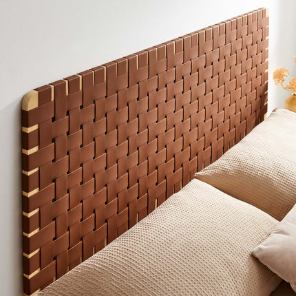 Modway MOD-7124 Sparta Weave Wall-Mount Vegan Leather Queen Headboard - Plaza Home Decor