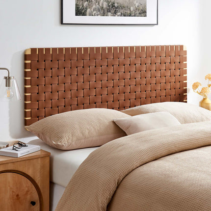 Modway MOD-7124 Sparta Weave Wall-Mount Vegan Leather Queen Headboard - Plaza Home Decor