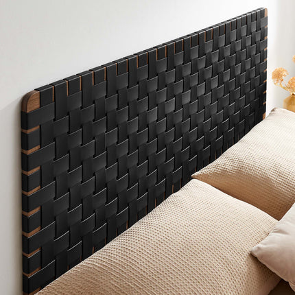 Modway MOD-7124 Sparta Weave Wall-Mount Vegan Leather Queen Headboard - Plaza Home Decor