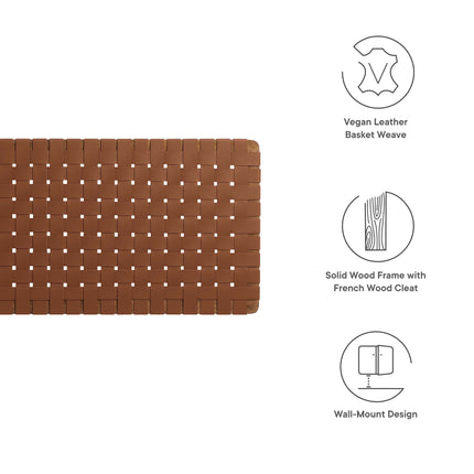 Modway MOD-7124 Sparta Weave Wall-Mount Vegan Leather Queen Headboard - Plaza Home Decor