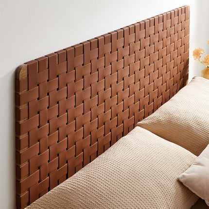Modway MOD-7124 Sparta Weave Wall-Mount Vegan Leather Queen Headboard - Plaza Home Decor