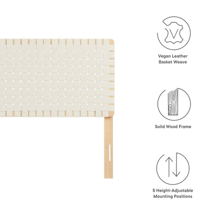 Modway MOD-7125 Sparta Weave Vegan Leather Queen Headboard - Plaza Home Decor