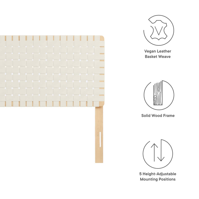 Modway MOD-7125 Sparta Weave Vegan Leather Queen Headboard - Plaza Home Decor