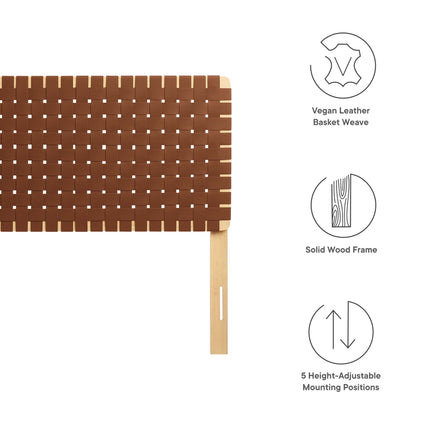 Modway MOD-7125 Sparta Weave Vegan Leather Queen Headboard - Plaza Home Decor