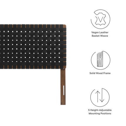 Modway MOD-7125 Sparta Weave Vegan Leather Queen Headboard - Plaza Home Decor