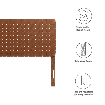 Modway MOD-7125 Sparta Weave Vegan Leather Queen Headboard - Plaza Home Decor