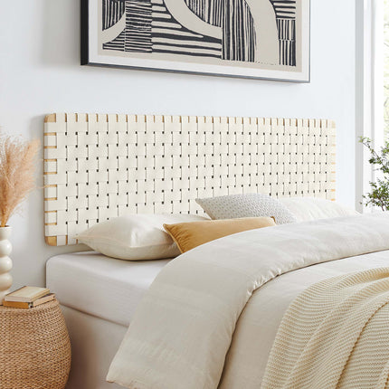 Modway MOD-7126 Sparta Weave Wall-Mount Vegan Leather King Headboard - Plaza Home Decor