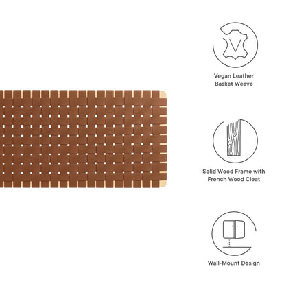 Modway MOD-7126 Sparta Weave Wall-Mount Vegan Leather King Headboard - Plaza Home Decor