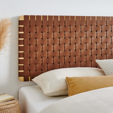 Modway MOD-7126 Sparta Weave Wall-Mount Vegan Leather King Headboard - Plaza Home Decor