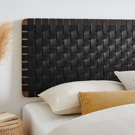 Modway MOD-7126 Sparta Weave Wall-Mount Vegan Leather King Headboard - Plaza Home Decor