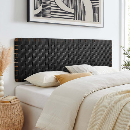 Modway MOD-7126 Sparta Weave Wall-Mount Vegan Leather King Headboard - Plaza Home Decor