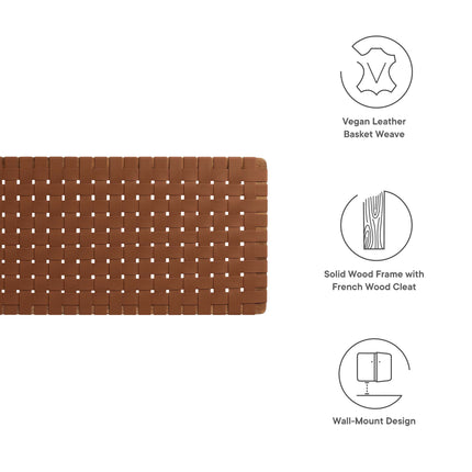 Modway MOD-7126 Sparta Weave Wall-Mount Vegan Leather King Headboard - Plaza Home Decor