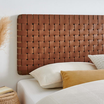Modway MOD-7126 Sparta Weave Wall-Mount Vegan Leather King Headboard - Plaza Home Decor