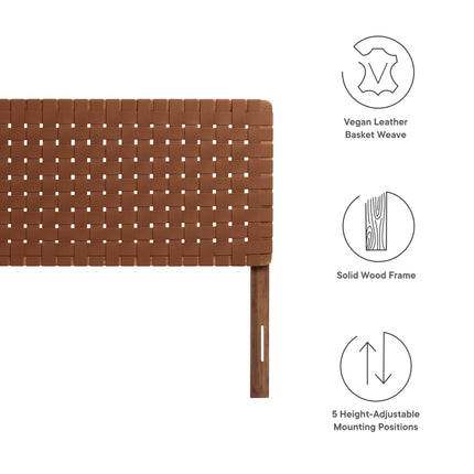 Modway MOD-7127 Sparta Weave Vegan Leather King Headboard - Plaza Home Decor