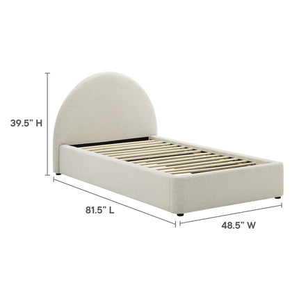 Modway MOD-7128 Resort Upholstered Fabric Arched Round Twin Platform Bed Modway