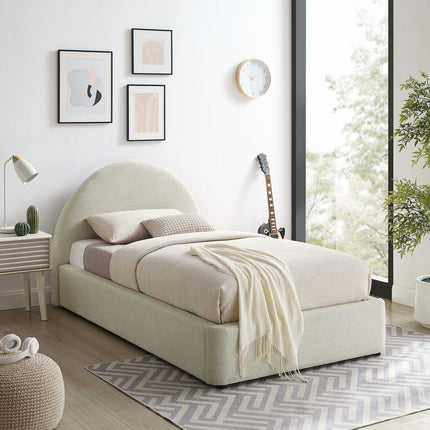 Modway MOD-7128 Resort Upholstered Fabric Arched Round Twin Platform Bed Modway