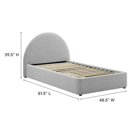 Modway MOD-7128 Resort Upholstered Fabric Arched Round Twin Platform Bed Modway