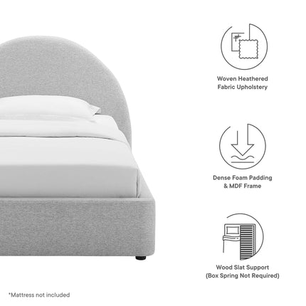 Modway MOD-7128 Resort Upholstered Fabric Arched Round Twin Platform Bed Modway