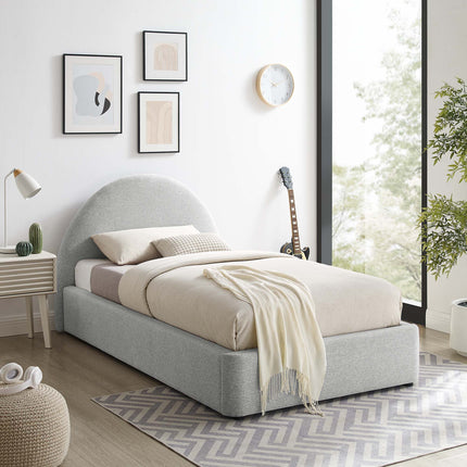 Modway MOD-7128 Resort Upholstered Fabric Arched Round Twin Platform Bed Modway
