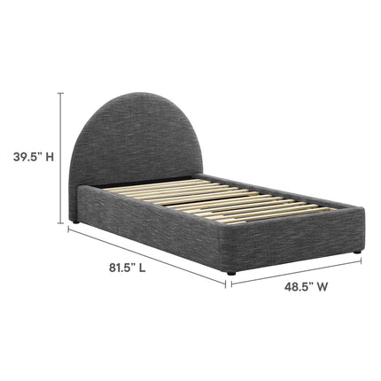 Modway MOD-7128 Resort Upholstered Fabric Arched Round Twin Platform Bed Modway