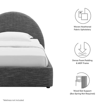 Modway MOD-7128 Resort Upholstered Fabric Arched Round Twin Platform Bed Modway