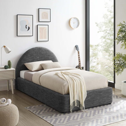 Modway MOD-7128 Resort Upholstered Fabric Arched Round Twin Platform Bed Modway