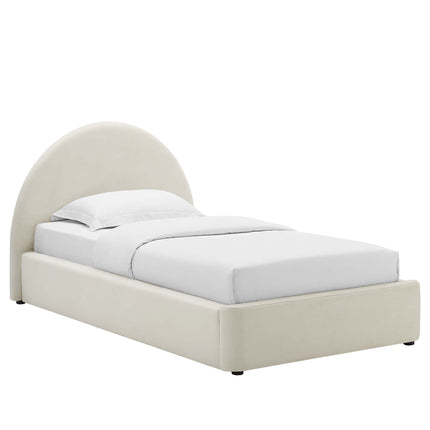 Modway MOD-7129 Resort Performance Velvet Arched Round Twin Platform Bed Modway