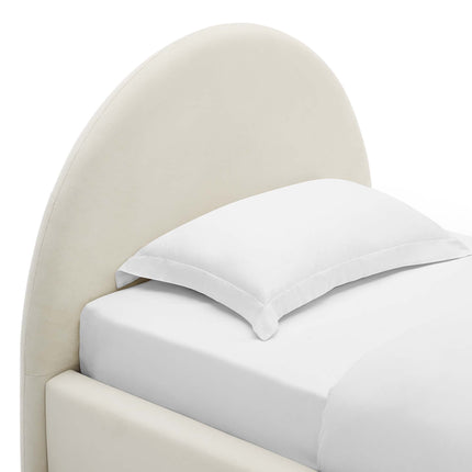 Modway MOD-7129 Resort Performance Velvet Arched Round Twin Platform Bed Modway