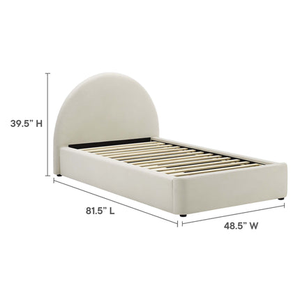 Modway MOD-7129 Resort Performance Velvet Arched Round Twin Platform Bed Modway