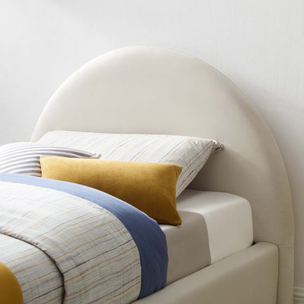 Modway MOD-7129 Resort Performance Velvet Arched Round Twin Platform Bed Modway