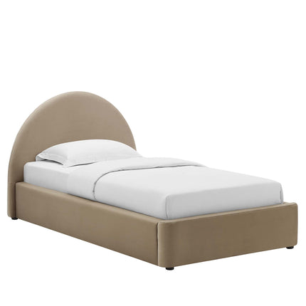 Modway MOD-7129 Resort Performance Velvet Arched Round Twin Platform Bed Modway