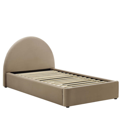 Modway MOD-7129 Resort Performance Velvet Arched Round Twin Platform Bed Modway