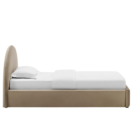 Modway MOD-7129 Resort Performance Velvet Arched Round Twin Platform Bed Modway