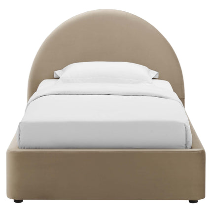 Modway MOD-7129 Resort Performance Velvet Arched Round Twin Platform Bed Modway
