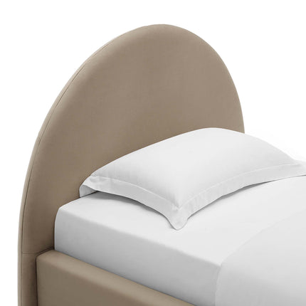 Modway MOD-7129 Resort Performance Velvet Arched Round Twin Platform Bed Modway