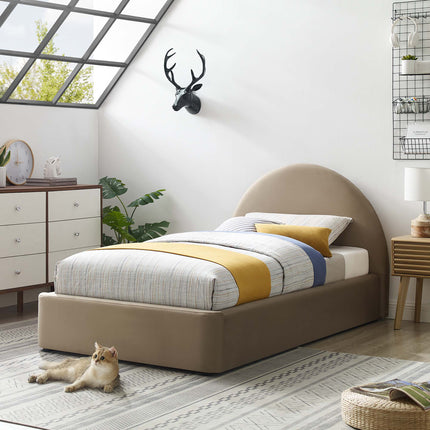 Modway MOD-7129 Resort Performance Velvet Arched Round Twin Platform Bed Modway