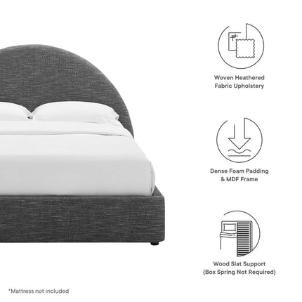 Modway MOD-7130 Resort Upholstered Fabric Arched Round Full Platform Bed Modway