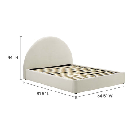 Modway MOD-7131 Resort Performance Velvet Arched Round Full Platform Bed Modway